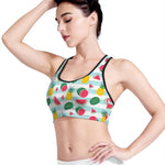 Cute Pineapple Watermelon Pattern Print Women's Sports Bra