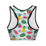 Cute Pineapple Watermelon Pattern Print Women's Sports Bra