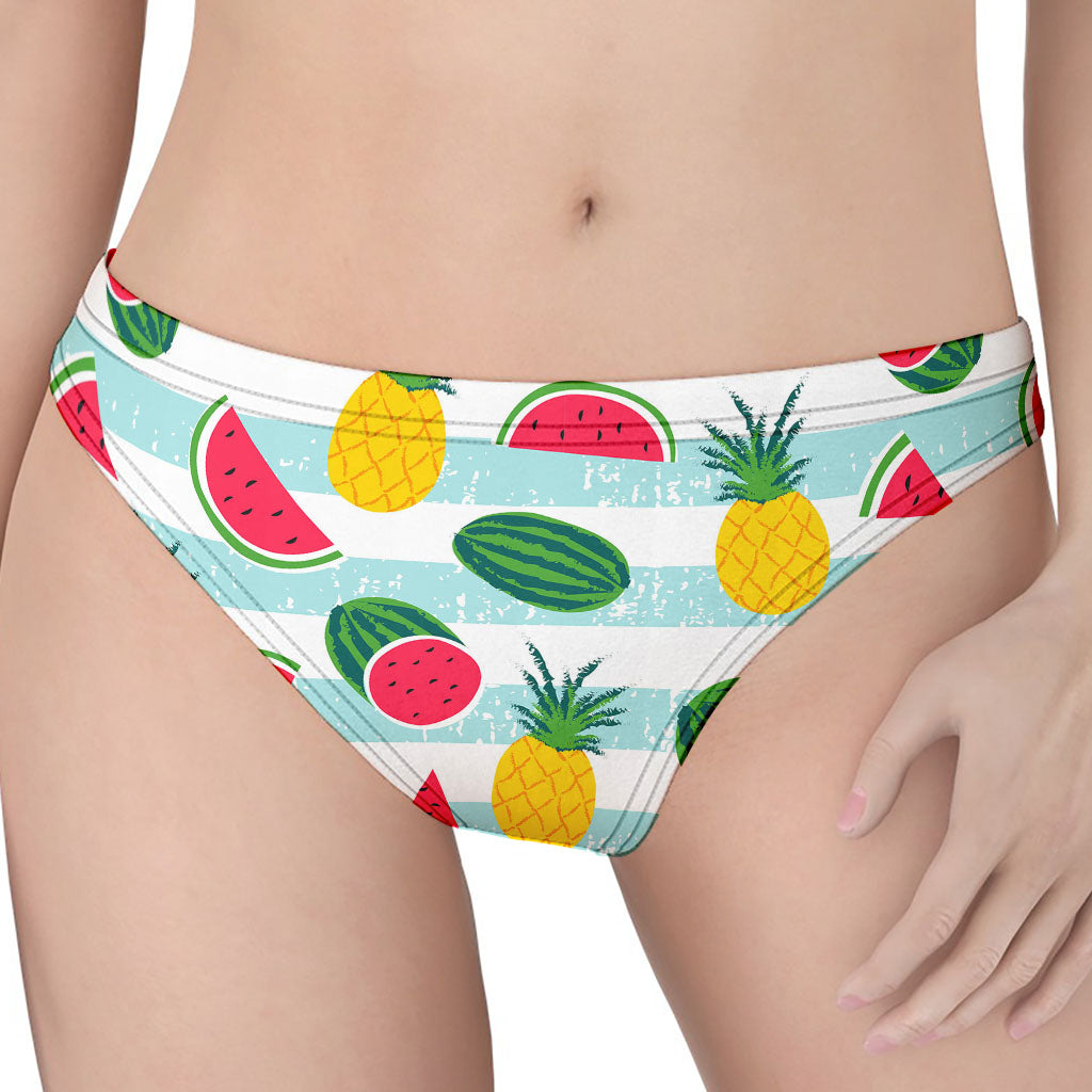 Cute Pineapple Watermelon Pattern Print Women's Thong