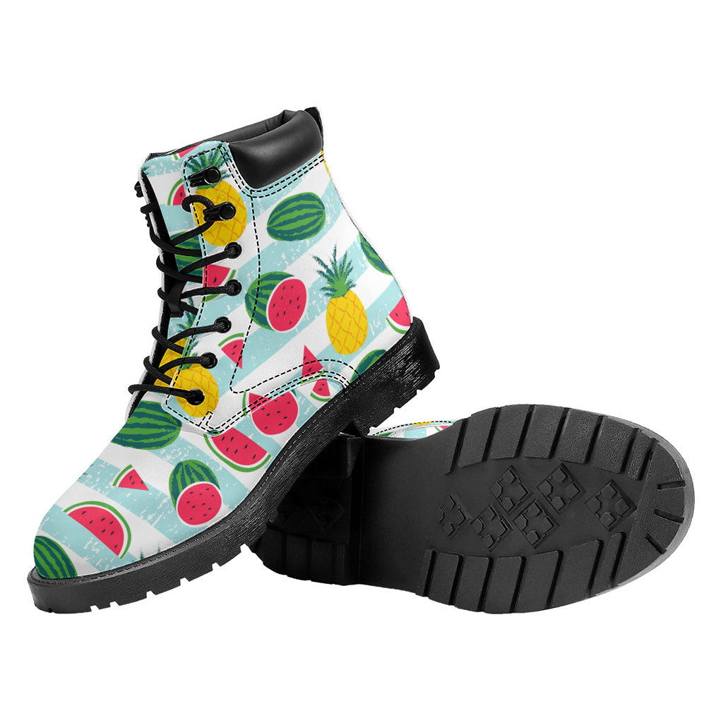 Cute Pineapple Watermelon Pattern Print Work Boots