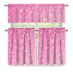 Cute Pink Breast Cancer Pattern Print 3 Piece Kitchen Curtains