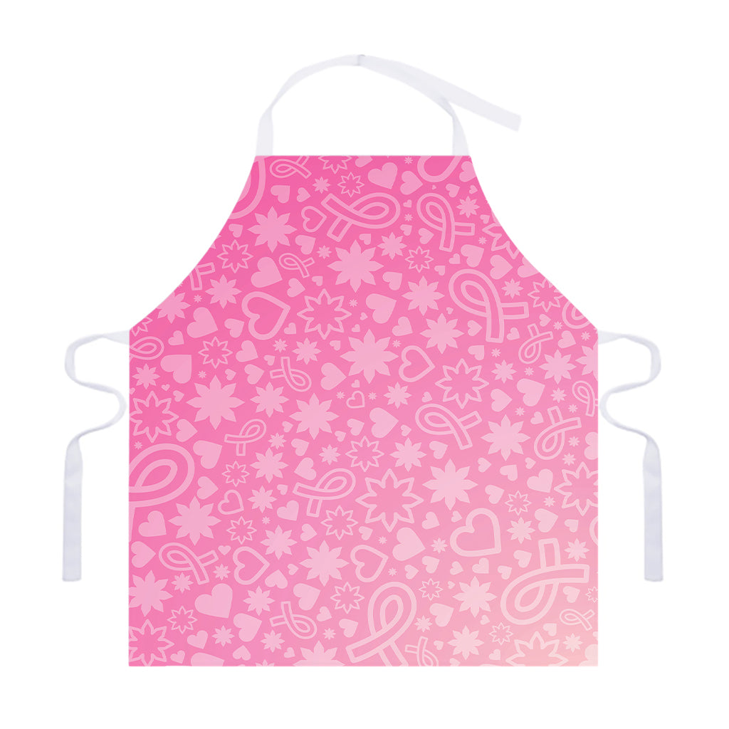 Cute Pink Breast Cancer Pattern Print Adjustable Apron