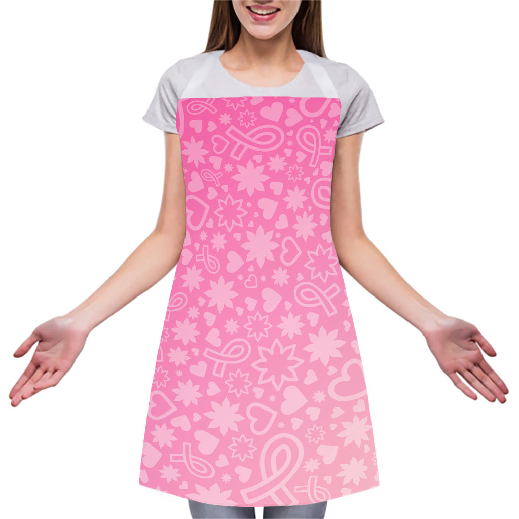 Cute Pink Breast Cancer Pattern Print Adjustable Apron