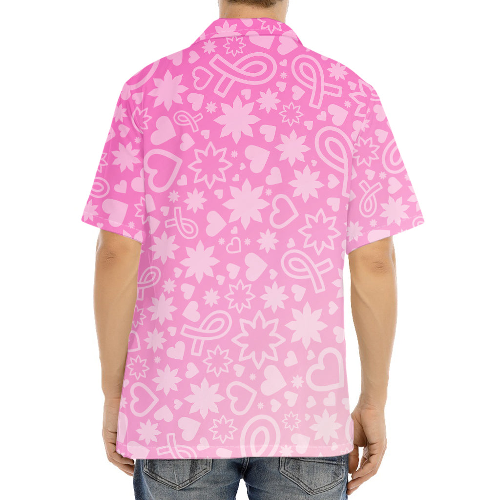 Cute Pink Breast Cancer Pattern Print Aloha Shirt