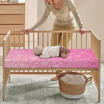 Cute Pink Breast Cancer Pattern Print Baby Crib Sheet