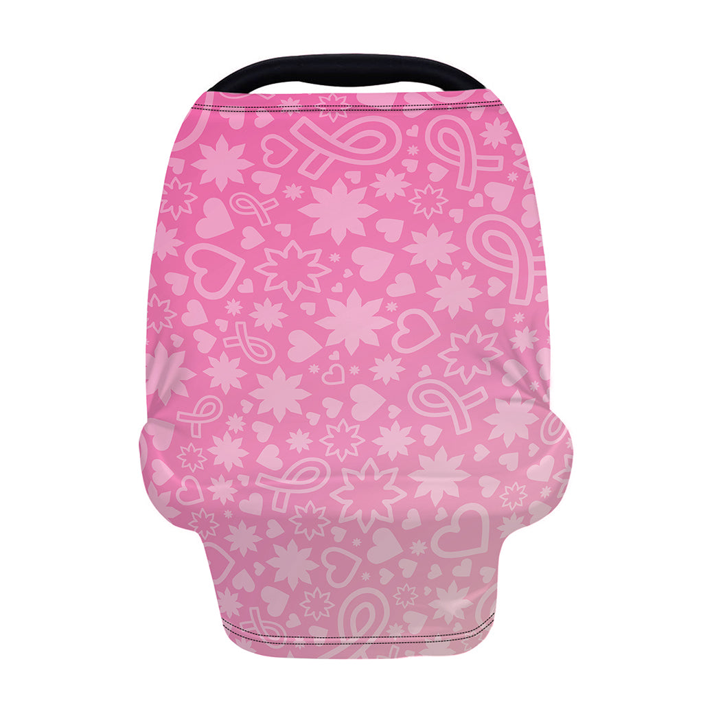 Cute Pink Breast Cancer Pattern Print Baby Seat Cover