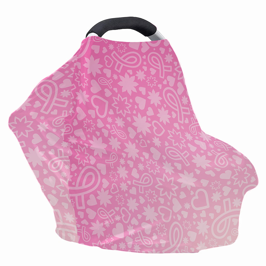 Cute Pink Breast Cancer Pattern Print Baby Seat Cover