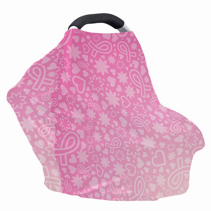 Cute Pink Breast Cancer Pattern Print Baby Seat Cover