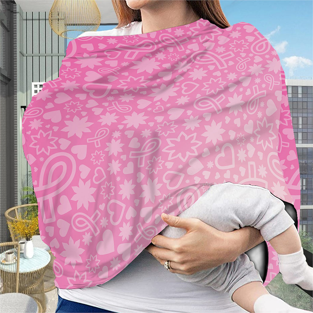 Cute Pink Breast Cancer Pattern Print Baby Seat Cover