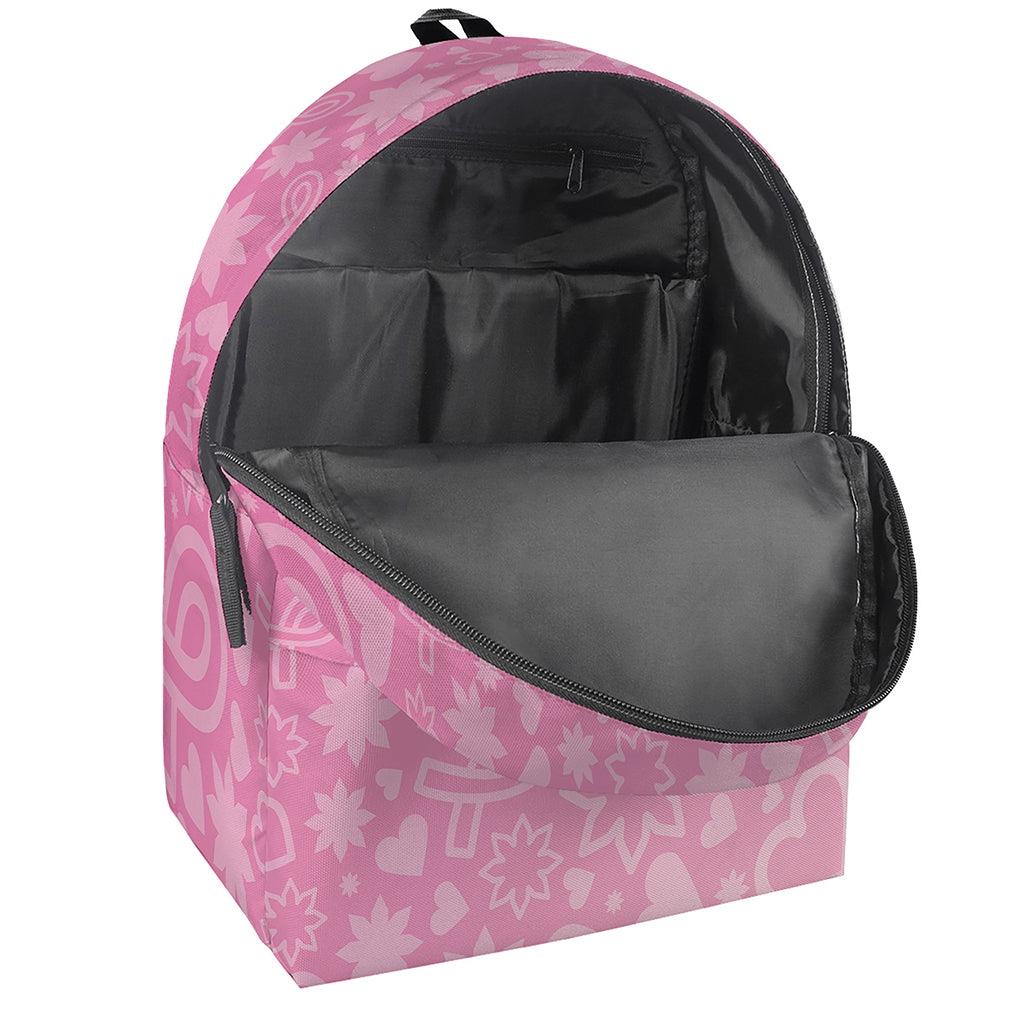 Cute Pink Breast Cancer Pattern Print Backpack