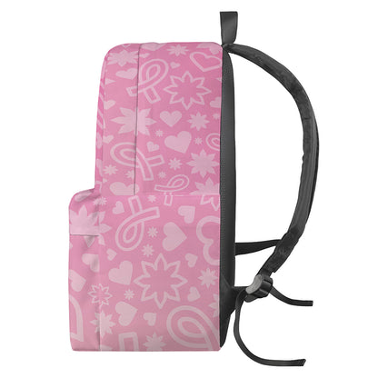 Cute Pink Breast Cancer Pattern Print Backpack