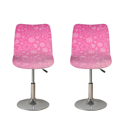 Cute Pink Breast Cancer Pattern Print Bar Stool Covers