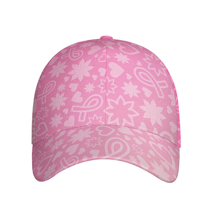 Cute Pink Breast Cancer Pattern Print Baseball Cap