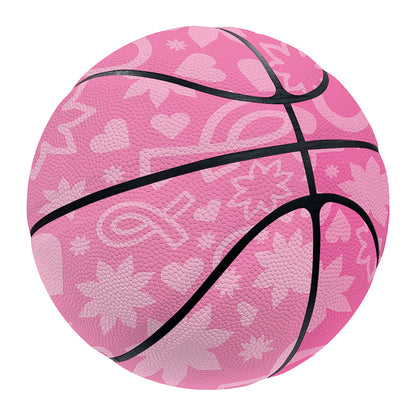 Cute Pink Breast Cancer Pattern Print Basketball