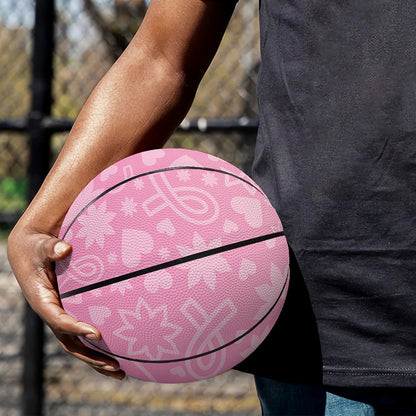 Cute Pink Breast Cancer Pattern Print Basketball
