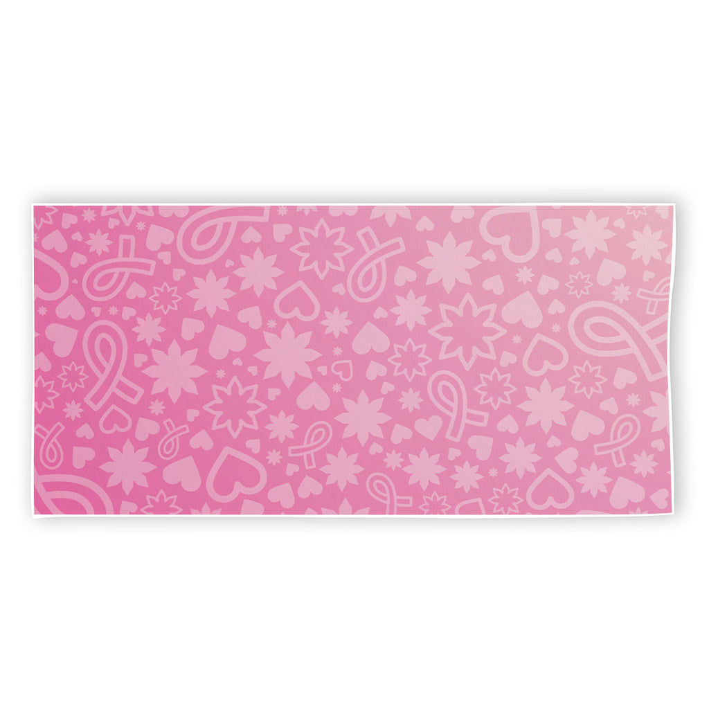 Cute Pink Breast Cancer Pattern Print Beach Towel