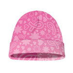 Cute Pink Breast Cancer Pattern Print Beanie