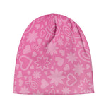Cute Pink Breast Cancer Pattern Print Beanie