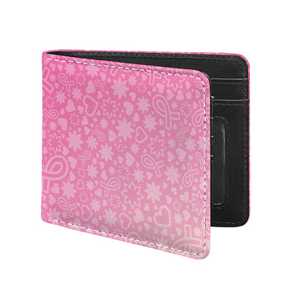 Cute Pink Breast Cancer Pattern Print Bifold Wallet