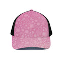 Cute Pink Breast Cancer Pattern Print Black Mesh Trucker Hat