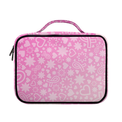 Cute Pink Breast Cancer Pattern Print Briefcase Bible Bag