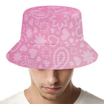 Cute Pink Breast Cancer Pattern Print Bucket Hat