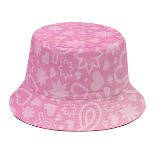 Cute Pink Breast Cancer Pattern Print Bucket Hat