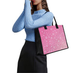 Cute Pink Breast Cancer Pattern Print Canvas Tote Bag