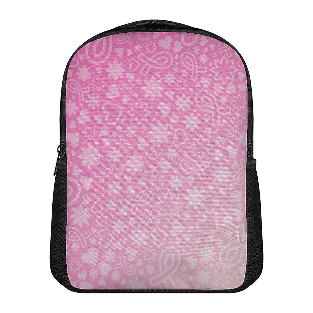 Cute Pink Breast Cancer Pattern Print Casual Backpack