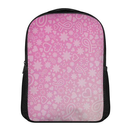 Cute Pink Breast Cancer Pattern Print Casual Backpack