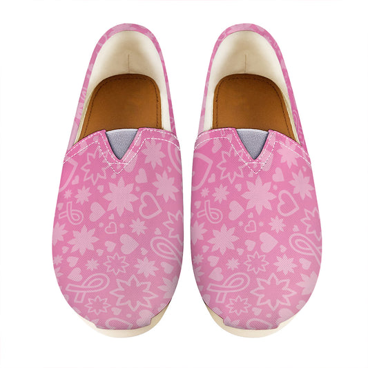 Cute Pink Breast Cancer Pattern Print Casual Shoes