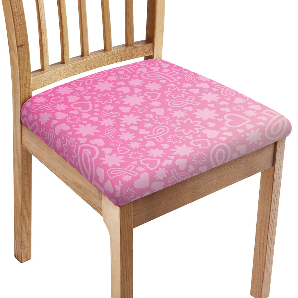 Cute Pink Breast Cancer Pattern Print Chair Cushion Cover
