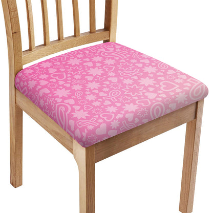 Cute Pink Breast Cancer Pattern Print Chair Cushion Cover