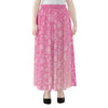 Cute Pink Breast Cancer Pattern Print Chiffon Maxi Skirt