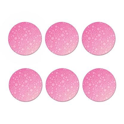 Cute Pink Breast Cancer Pattern Print Coaster Set