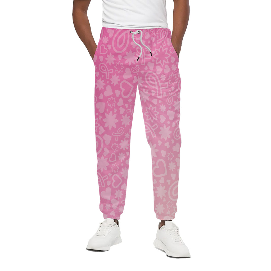 Cute Pink Breast Cancer Pattern Print Cotton Pants