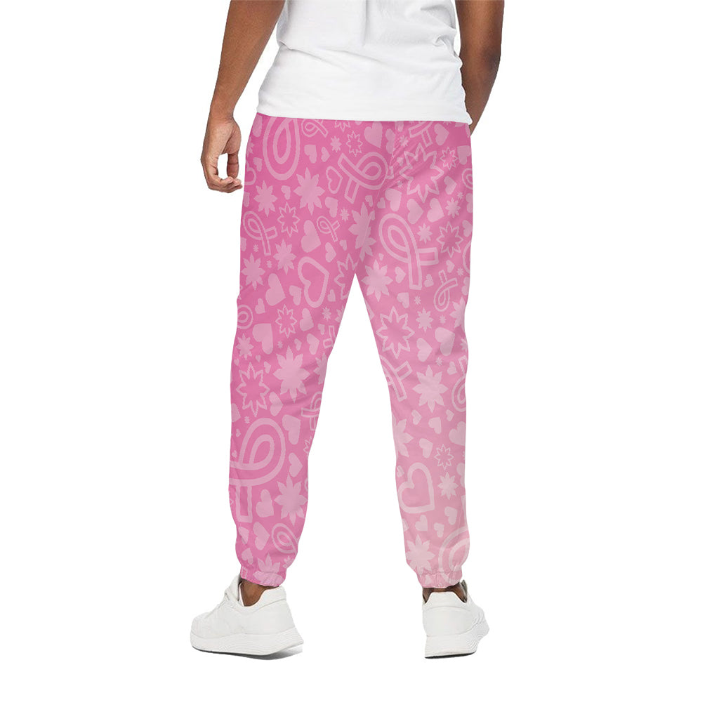 Cute Pink Breast Cancer Pattern Print Cotton Pants