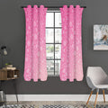 Cute Pink Breast Cancer Pattern Print Grommet Curtain Panels