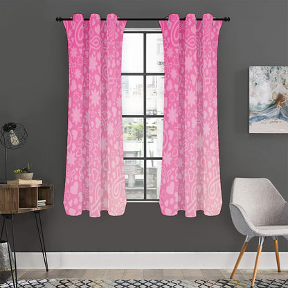 Cute Pink Breast Cancer Pattern Print Curtain