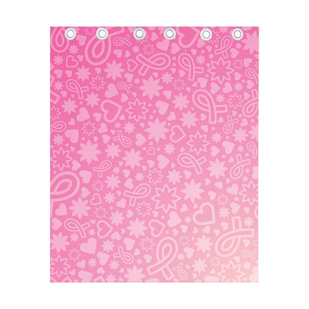 Cute Pink Breast Cancer Pattern Print Curtain