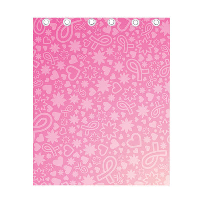 Cute Pink Breast Cancer Pattern Print Curtain