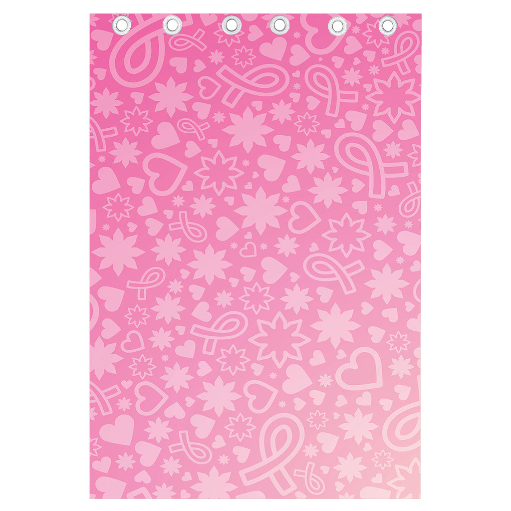 Cute Pink Breast Cancer Pattern Print Curtain