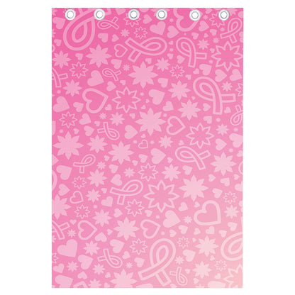 Cute Pink Breast Cancer Pattern Print Curtain