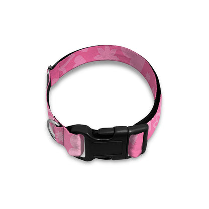 Cute Pink Breast Cancer Pattern Print Dog Collar