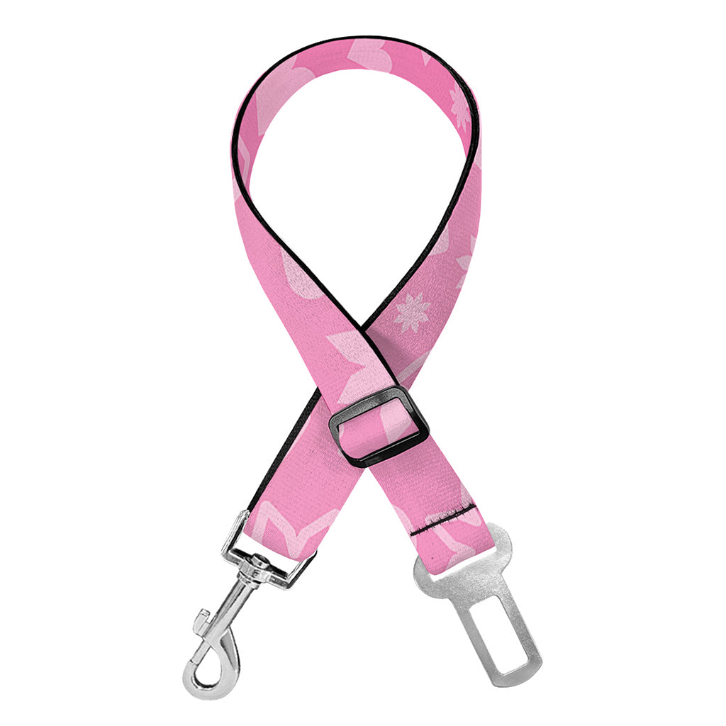 Cute Pink Breast Cancer Pattern Print Dog Seat Belt