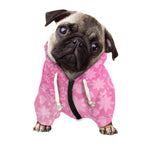 Cute Pink Breast Cancer Pattern Print Dog Zip Up Hoodie