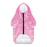 Cute Pink Breast Cancer Pattern Print Dog Zip Up Hoodie