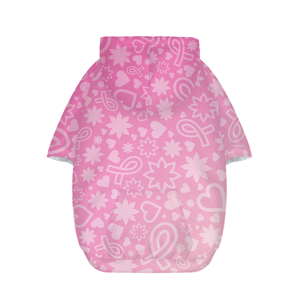 Cute Pink Breast Cancer Pattern Print Dog Zip Up Hoodie