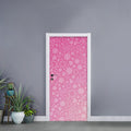 Cute Pink Breast Cancer Pattern Print Door Sticker