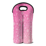 Cute Pink Breast Cancer Pattern Print Double Neoprene Wine Tote